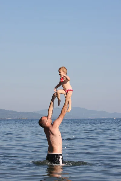 Father playing with his baby girl — Stock Photo, Image