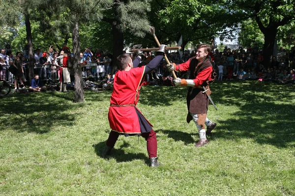 Dos combatientes medievales —  Fotos de Stock