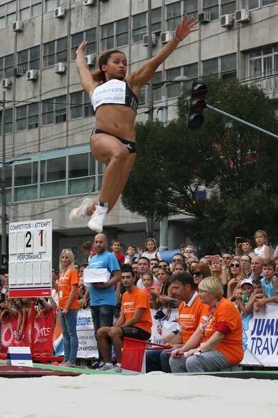 Salto de longitud competencia —  Fotos de Stock