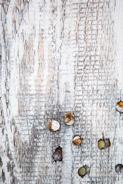 Weiße Holzoberfläche Mit Nägeln Bodenmuster lizenzfreie Stockfotos