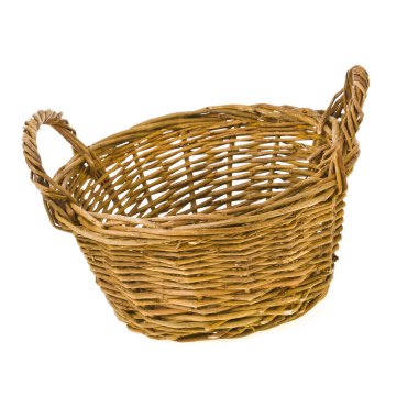 beyaz üzerine hasır sepet