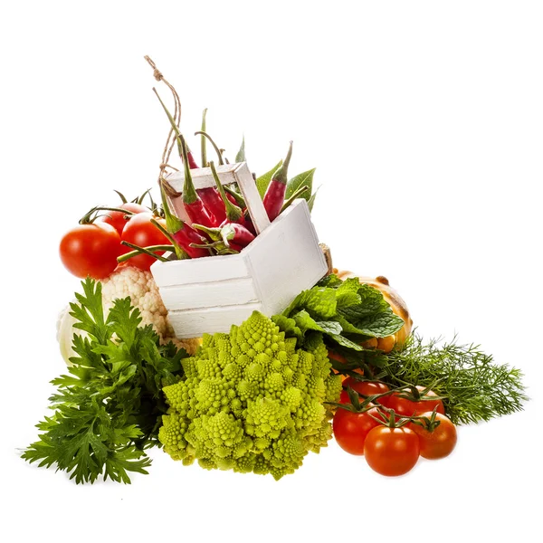 Fresh vegetables and herbs — Stock Photo, Image