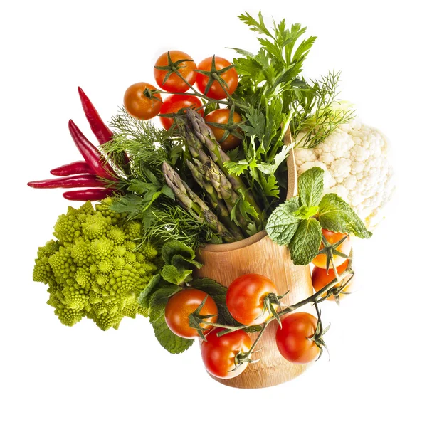 Fresh vegetables and herbs — Stock Photo, Image