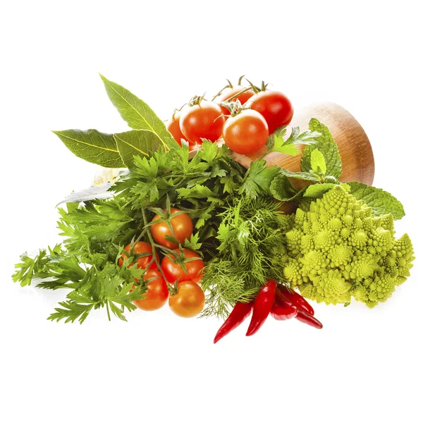 Fresh vegetables and herbs — Stock Photo, Image