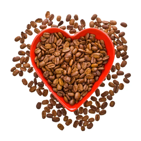 Roasted coffee beans in a bowl — Stock Photo, Image