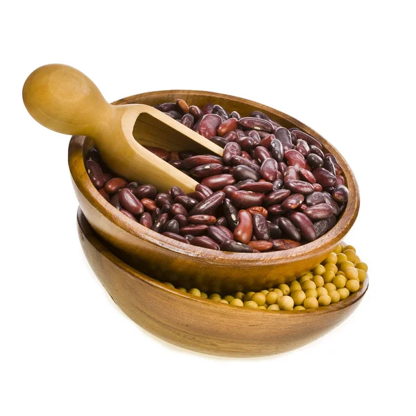 Soybeans and red beans — Stock Photo, Image