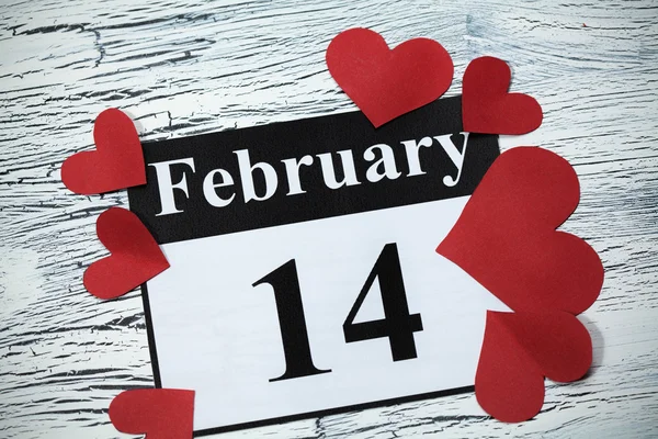 February 14, Valentine's day, heart from red paper — Stock Photo, Image