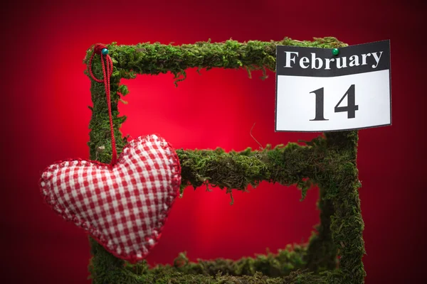 14. Februar, Valentinstag, rotes Herz — Stockfoto