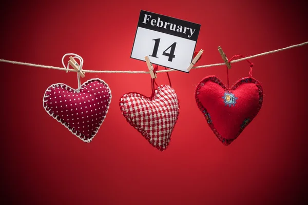 14 de fevereiro, Dia dos Namorados, coração vermelho — Fotografia de Stock