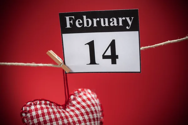 14. února, den svatého Valentýna, červené srdce — Stock fotografie