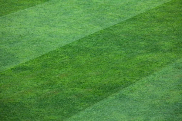Close-up de padrão listrado no campo de futebol gramado — Fotografia de Stock