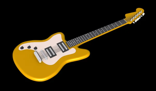 3 d の黄色いギター — ストック写真