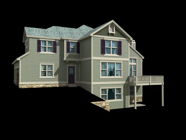 3D-Model met meerdere artikelen huis — Stockfoto
