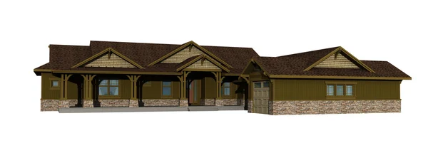 3D Rancho Casa Modelo — Foto de Stock