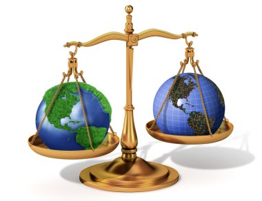 Global justice scale metaphor  clipart