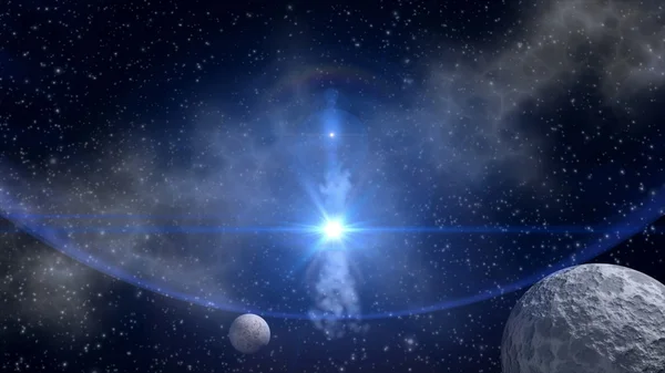 Науково-фантастичний фон з блакитною зіркою — стокове фото
