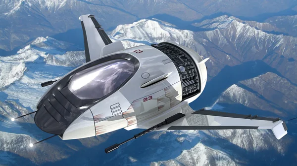 Futuristische militaire straaljager — Stockfoto