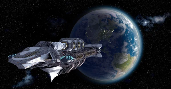 Uzaylı Mothership veya dünya bırakarak Spacelab