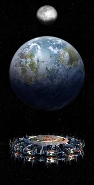 UFO närmar sig jorden — Stockfoto