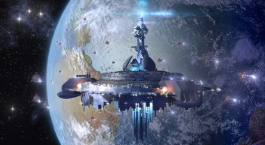 Dünya yakınlarındaki Alien Ufo ana gemisi
