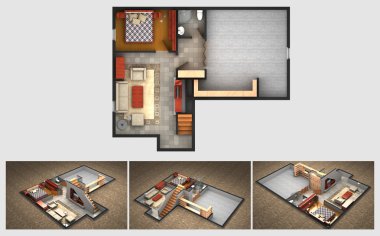 RenderEd Ev Planı ve Görünümleri