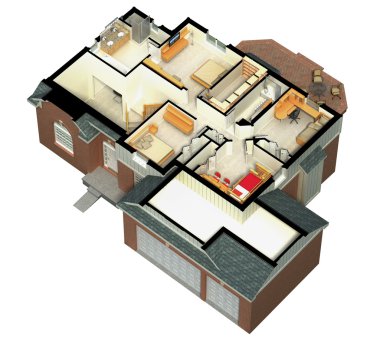 3d mobilyalı ev işleme
