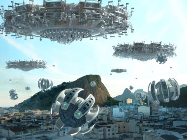 UFO filo işgal Rio De Janeiro