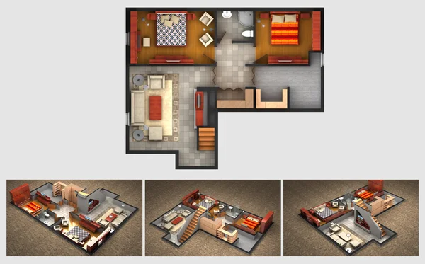 RenderEd Ev Planı ve Görünümleri