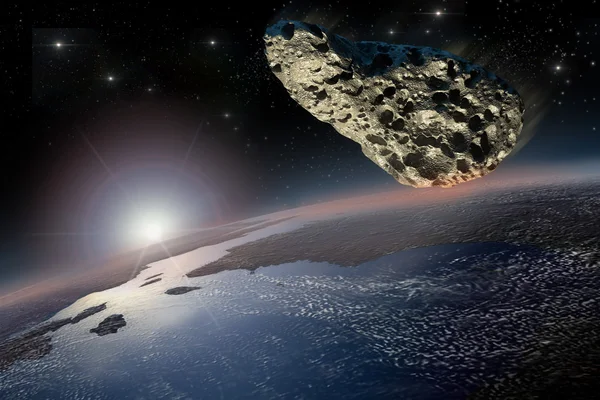 Метеорит близький до землі — стокове фото