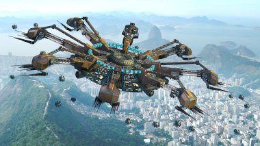 Rio De Janeiro UFO Invasion clipart