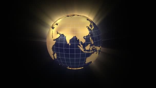 Une carte plate de l'Union européenne se déploie sur un globe lumineux qui tourne — Video