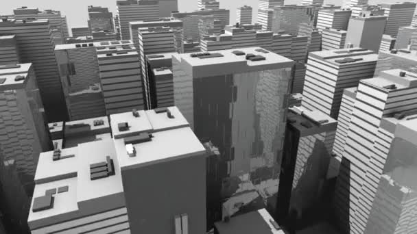 Flyover cidade futurista — Vídeo de Stock