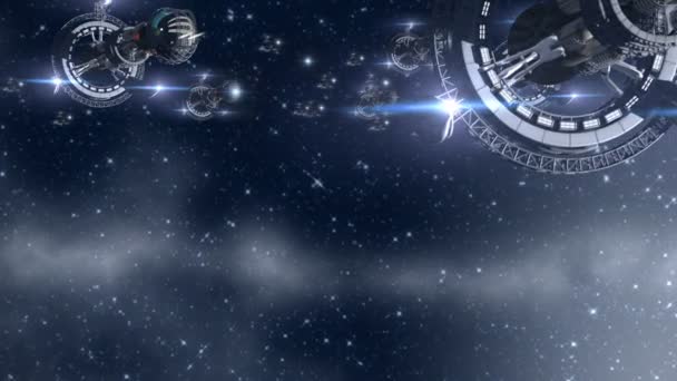 Invasion extraterrestre avec vaisseaux spatiaux futuristes 