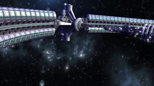 Interstellära rymdskepp med dome kärna — Stockvideo