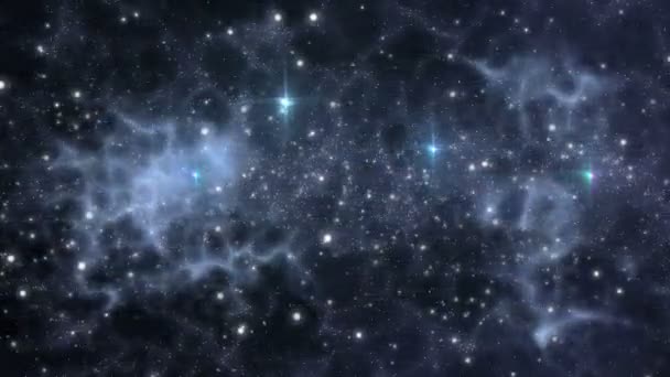 Вселенная со звездами и космическими газами — стоковое видео