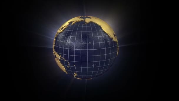 Une carte plate de l'Union européenne se déploie sur un globe lumineux qui tourne — Video