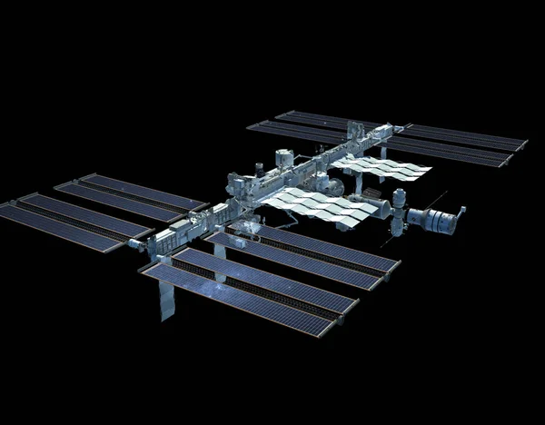 Renderização Estação Espacial Internacional Com Caminho Isolamento Incluído Arquivo — Fotografia de Stock