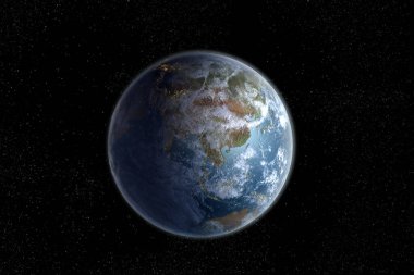 Dünya gezegeninin gündüz görüntüsü dosyada yer alan Asya, Avustralya ve Pasifik Okyanusu 'nu gösteriyor. Bu görüntünün elementleri NASA tarafından desteklenmektedir.