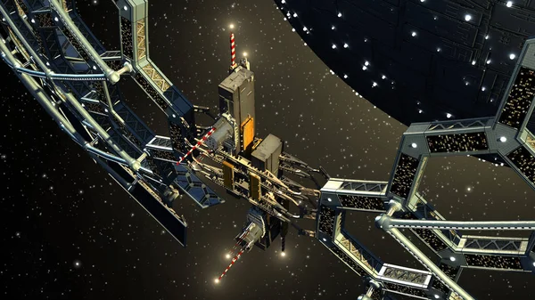 Ілюстрація Геодезичної Структури Стільникового Язку Наукової Фантастики Графіки Дослідження Космосу — стокове фото