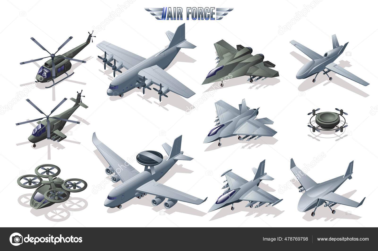 Military Aviation Air Force Set Collection Transport