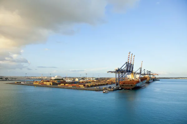 Ships loading and unloading in grand bahama — Stock Photo, Image