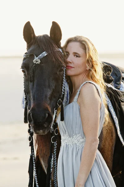 Sexy woman with horse — Stock Photo, Image