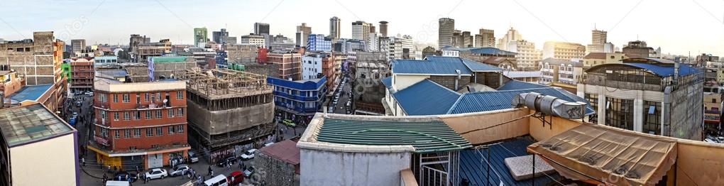 180 degree aerial panorama of Nairobi, Kenya