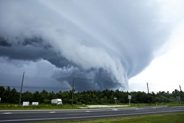 Tornado taining down — стоковое фото