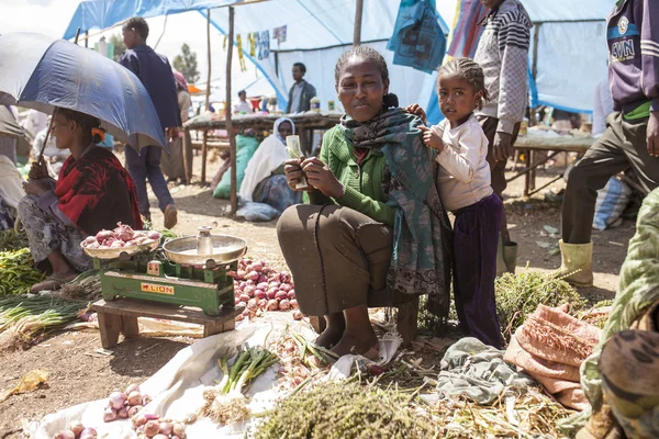 Vendeur de légumes en Ethiopie — Photo