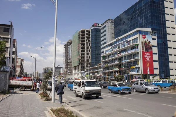 Pouliční scéna v Addis Abebě — Stock fotografie