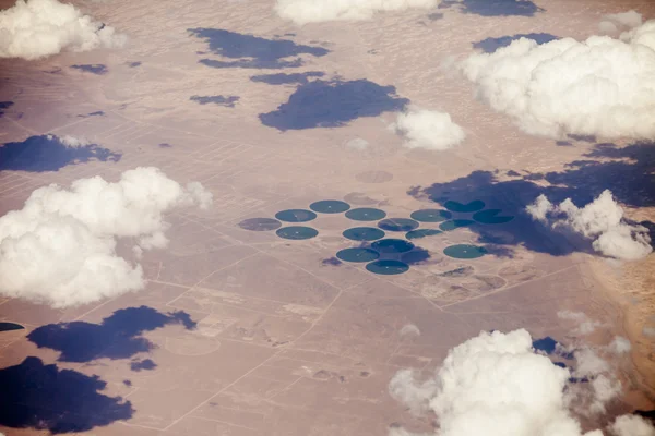 Aerial view of irrigation in Egypt — Stock Photo, Image