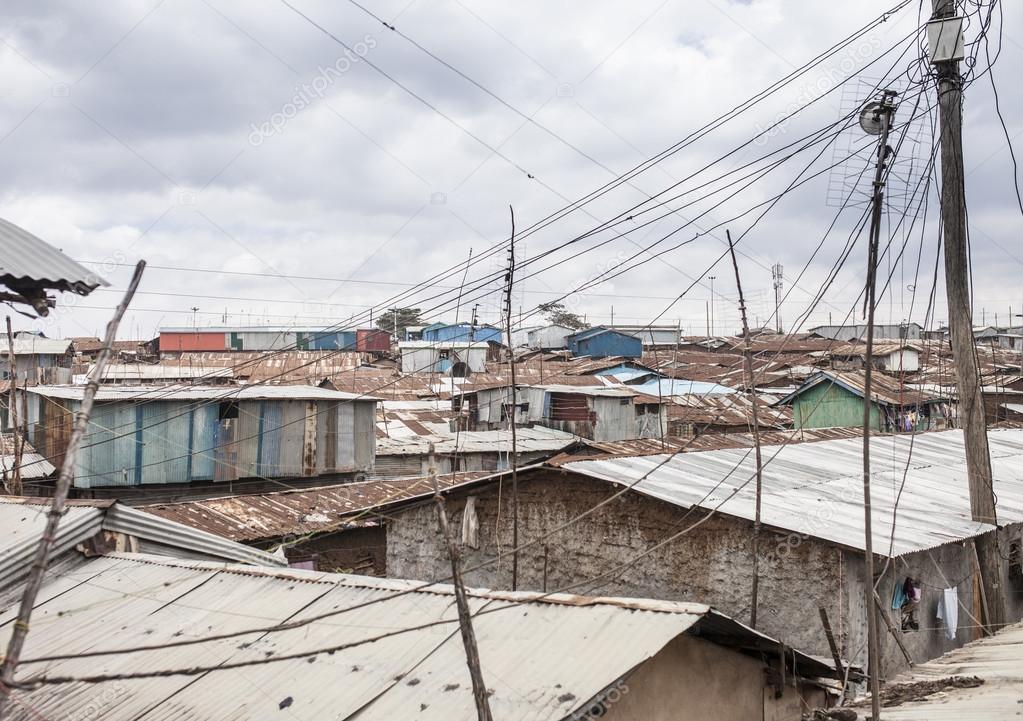 view of Kibera, largest slum in Africa