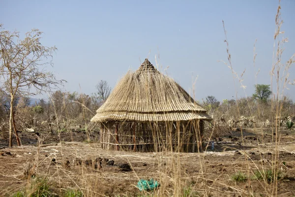 小屋正在兴建中，南苏丹 — 图库照片