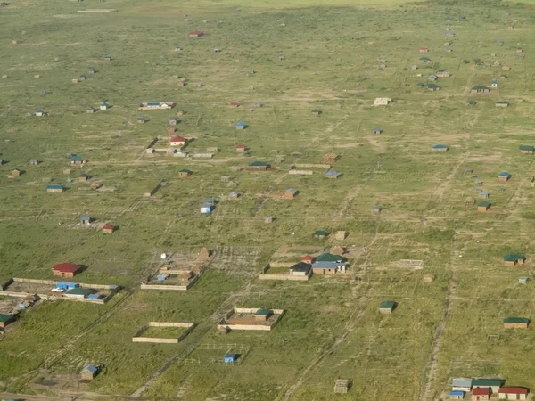 Aerial view of village in South Sudan — Stock Photo, Image